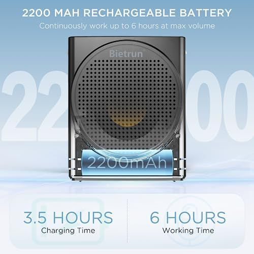 Bietrun Amplificador De Voz Portátil Con Micrófono Con Cable