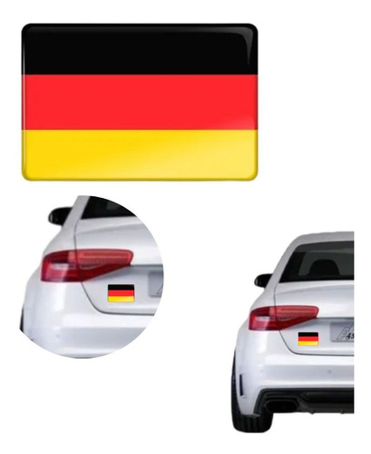 Adesivo Resinado Bandeira Alemanha Carro Moto Notebook 8x5cm