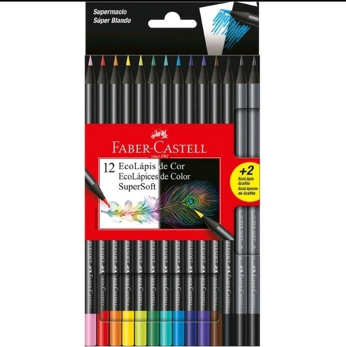 Lapices Faber Castell Supersoft X12 +2 Grafito Regalo / Soft