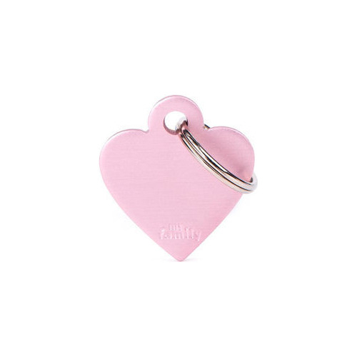 Chapita De Info De  Perro Personalizada Corazón Rosado Chico