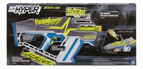 Blaster Nerf Hyper Mach-100 Totalmente Motorizado Con 80 Car