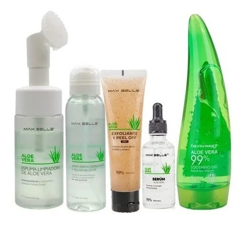 Set Skin Care Aloe Vera Espuma Gel Hidratante Sérum Facial