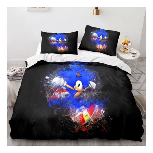 Juego De Funda Nórdica Sonic De 3 Piezas Juego De Cama Sonic