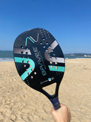 Raquete Beach Tennis 12 Bravee + Capa Cor Cinza