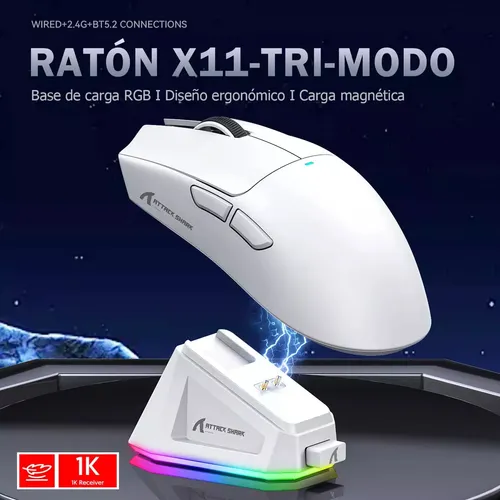 Attack Shark X11 Wireless Gaming Mouse With Charging Base