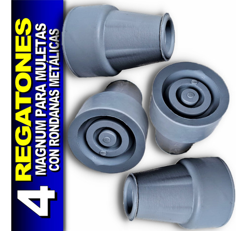 4 Regaton Magnum Para Muleta Refaccion C Rondana Metalica