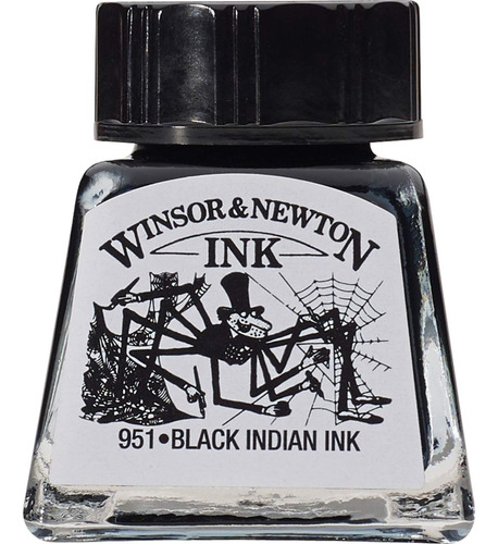 Tinta De Dibujo Winsor & Newton, Botella De 14 Ml, Negro Ind