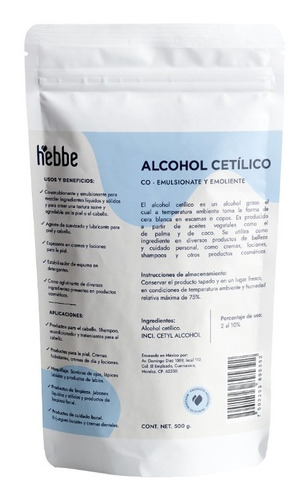Alcohol Cetilico Emoliente Y Co Emulsionante 500g