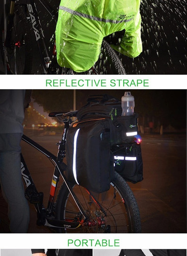 Imagen 5 de 7 de Bolso Para Bicicleta. Con Alforjas Rockbros Cap. 10-35 Lts