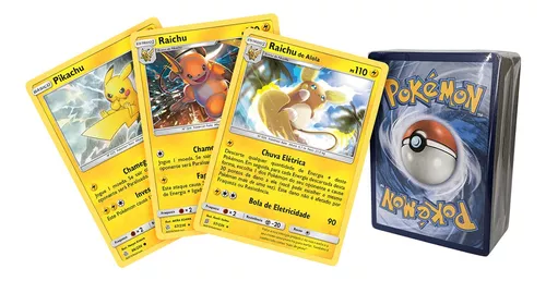 Pokémon Pikachu Raichu Raichu De Alola Com Lote 100 Cartas