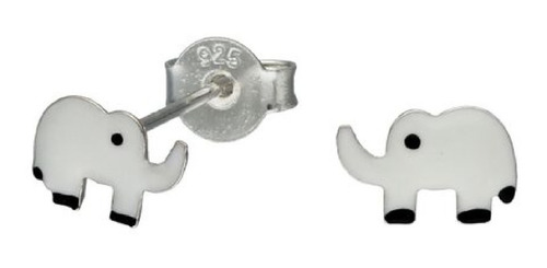 Aros De Plata 925 Diseño Elefante Esmaltado + Caja De Regalo
