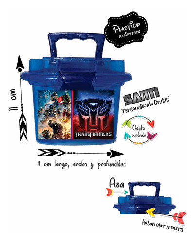 Dulcero Transformers Cajita 65 Pz Más Regalito