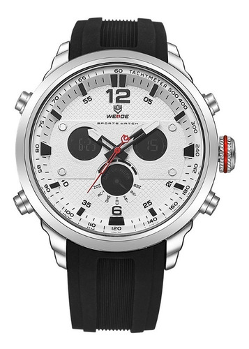 Relógio Masculino Weide Anadigi Wh-6303 - Preto Prata Branco