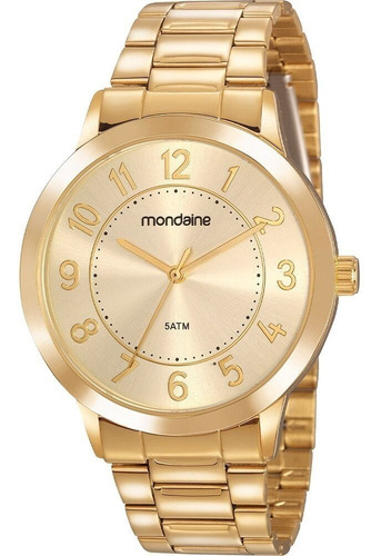 Relógio Mondaine Feminino Dourado Fundo Dourado