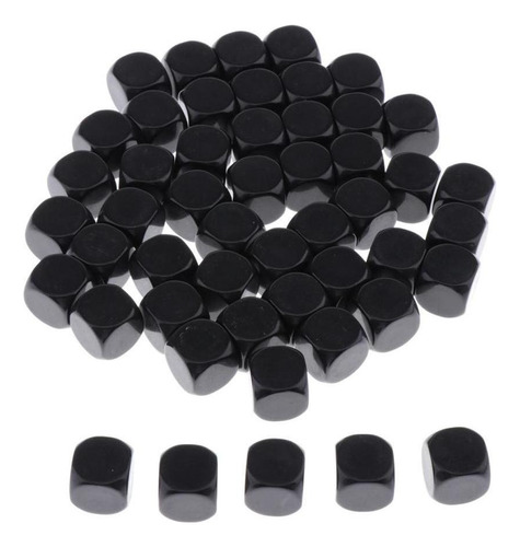 50x Blank D6 Dice Black Rpg Juego De Rol Juego De Regalo