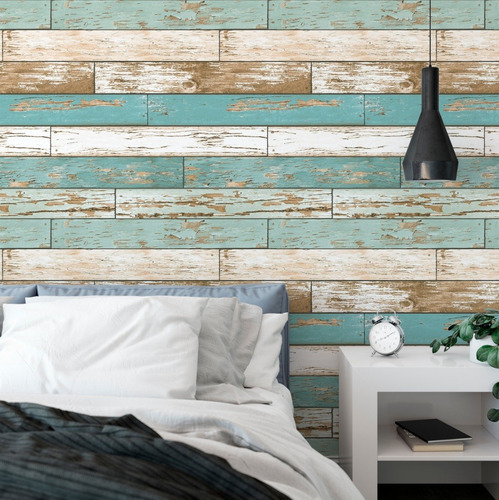 Imagen 3 de 10 de Vinilos Decorativos Pared Empapelado Madera
