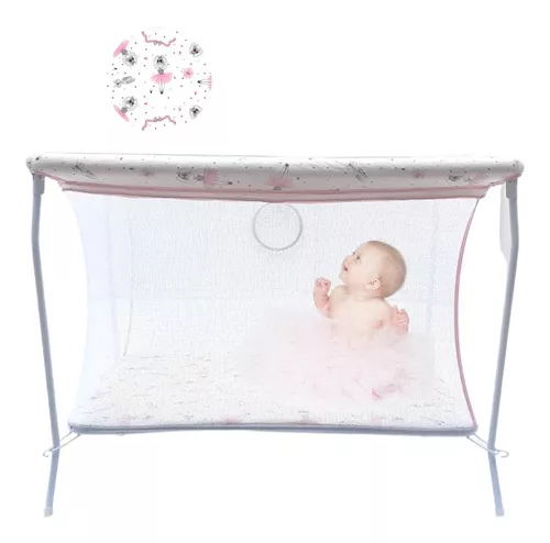 Berço Portátil Berço Amici Prime Baby Chiqueirinho Desmontável Regulável  Rosa