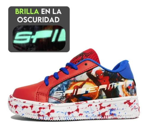 Tenis Spiderman Urbano 18/21 Brilla Oscuridad Multiverso 3