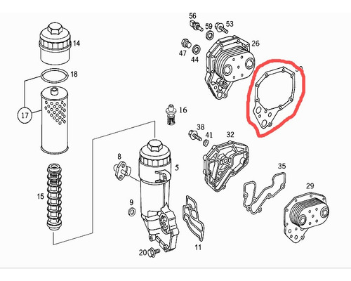9041880480 Junta Radiador Oleo Motor Om924/904