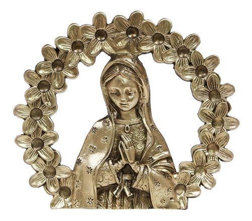 Virgen De Guadalupe Con Aro, Baño De Oro, 50 Piezas