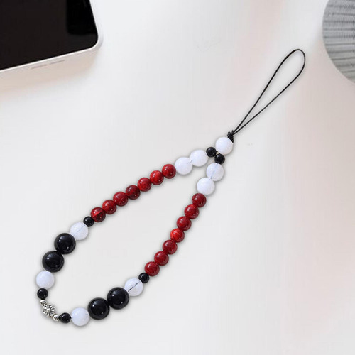 Contas De Charme De Telefone Frisado Branco Vermelho 19cm