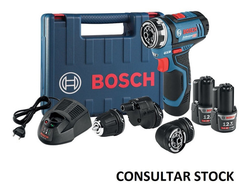 Imagen 1 de 10 de Taladro Atornillador Bosch Gsr12 12v Con Puntas Multifuncion