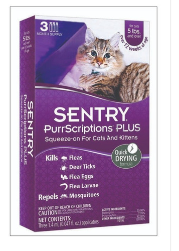 Sentry Antipulgas Para Gatos X 3
