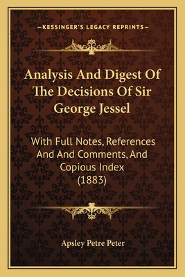 Libro Analysis And Digest Of The Decisions Of Sir George ...