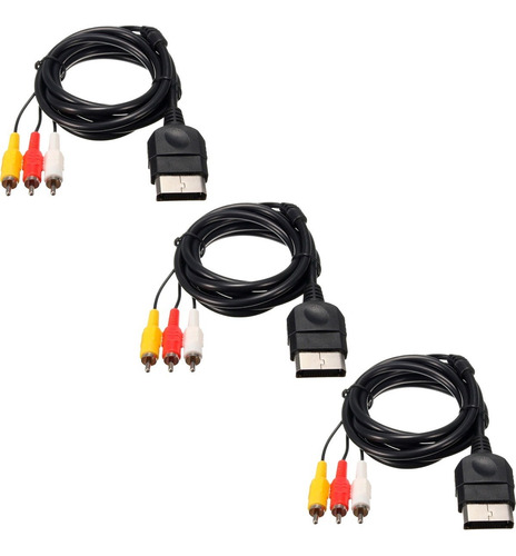 3 Cables Av De Audio Y Video Rca Para Xbox Clasico Ttx