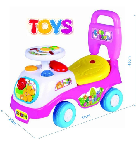 Imagen 2 de 2 de Carro Montable Triciclo Para Niña De 1 A 3 Años 51x25x45cm.
