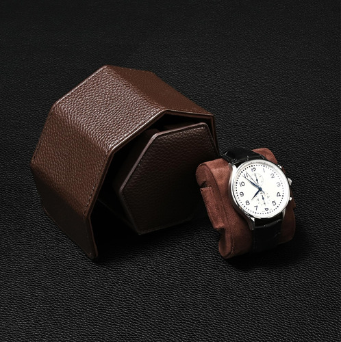 Oirlv Estuche De Viaje Para Reloj De Cuero Hexagonal De Lujo