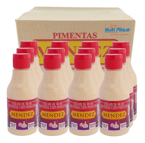 Molho De Alho Mendez Cremoso Com Pimenta 215ml 12 Unidades