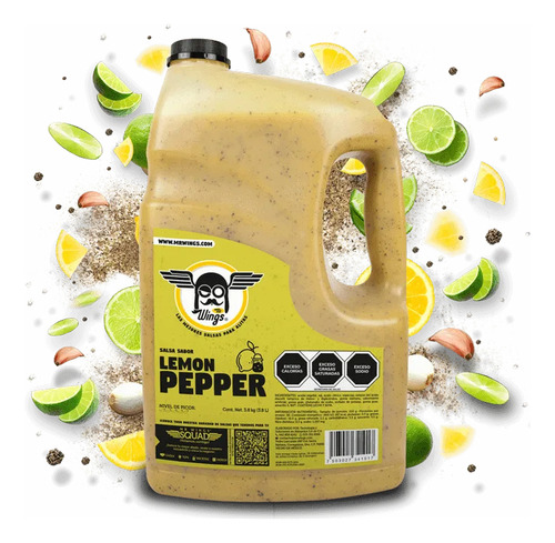 Salsa Lemon Pepper Mr Wings Aderezo Pimienta Limón Pa Alitas