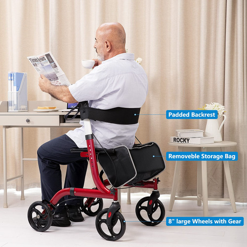 Rollator Walker Heaconnex Dobrável Com Assento, Rodas De 8 P