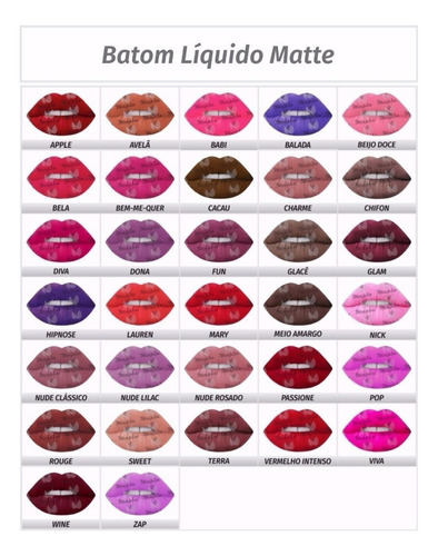 Labial Ricosti Batom Líquido Matte color avellana