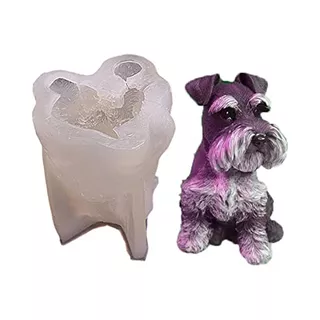 Molde De Silicona Vela De Perro Schnauzer 3d, Moldes De...