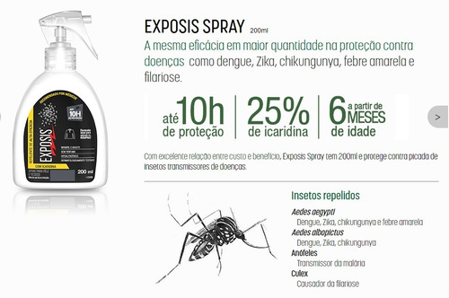 Imagem 4 de 5 de Repelente Exposis Com Icaridina Até 10h Proteção 200ml Full