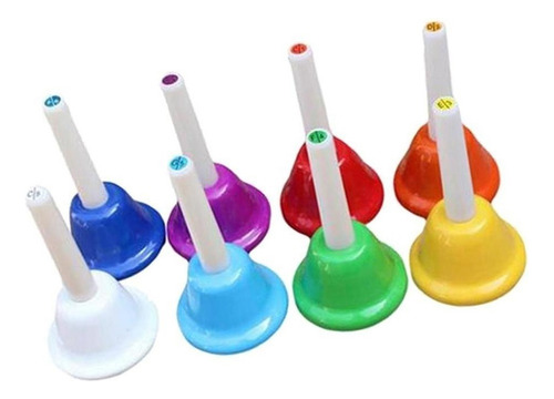 Juego De Campanas De Mano, Percusión Colorida, Notas, 8 Kits