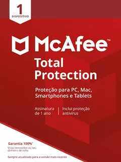 Mcafee Antivirus 1 Ano Proteção Total Pc Mac Tablet 1 Dispos