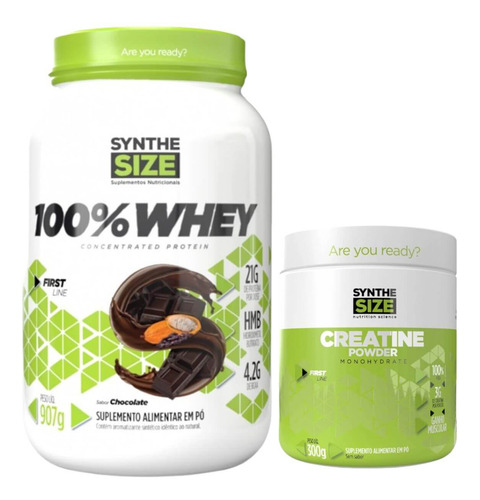 Kit Synthe Size: Whey Concentrado 900g + Creatina Pura 300g