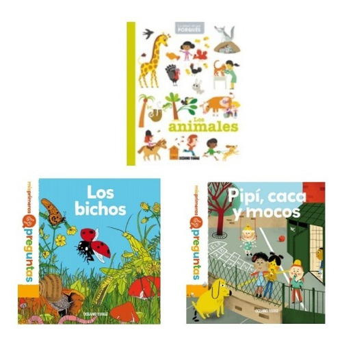 Pack Preguntas- Bichos + Animales + Pipi , Caca  (3 Libros)
