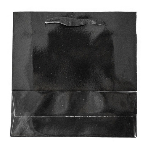 Bolsa Cartulina Negra Laminada 31x12x40 Con Manija X50