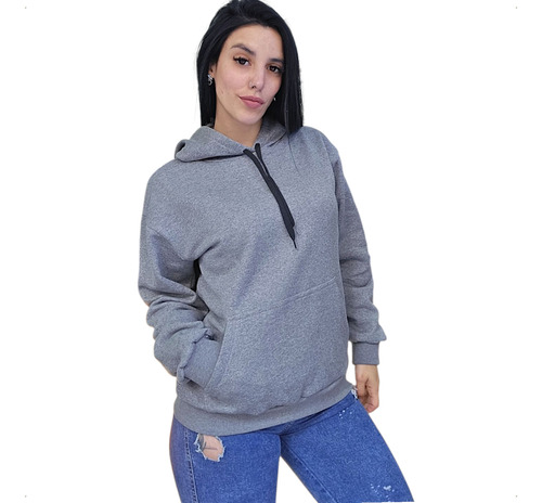 Buzo Canguro Algodón Frizado De Mujer Talle Grande Mc