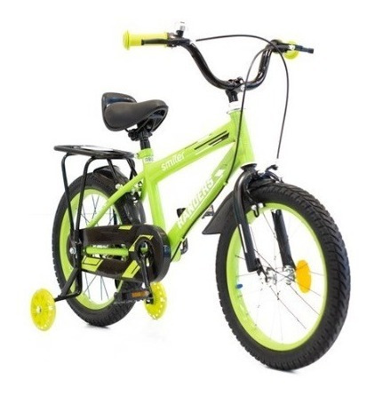 Imagen 2 de 10 de Bicicleta Randers Rodado 16 Para Niño Color Verde Fluor Mg