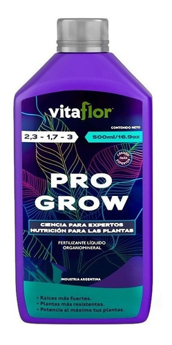 Terrafertil Fertilizante Vitaflor Pro Grow 500ml Grow