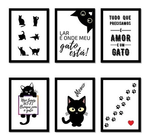 Quadro Placa Decorativa Gato Cat Lovers Animais Hd 29 X 20