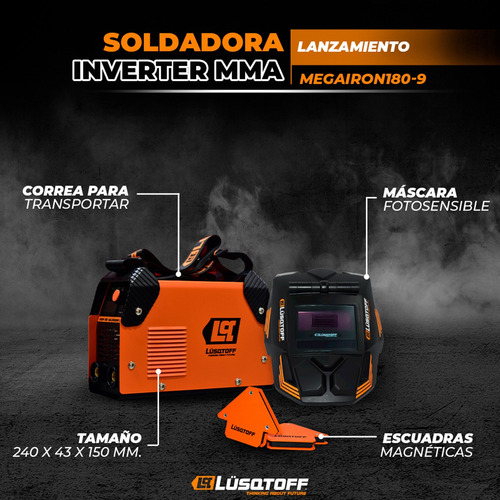 Imagen 5 de 10 de Mega Kit Soldador Lüsqtoff Megairon180-9 Inverter Accesorios
