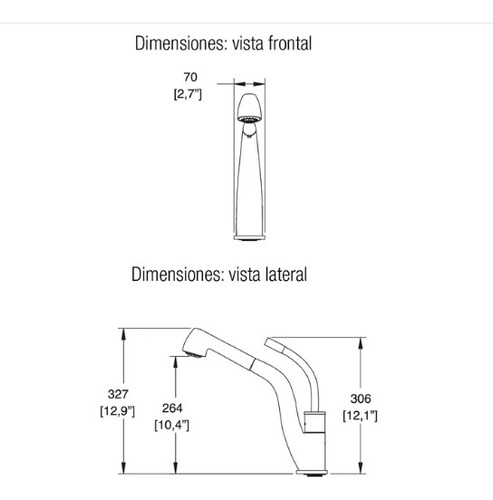 Llave De Cocina Palma Helvex. Modelo E-306
