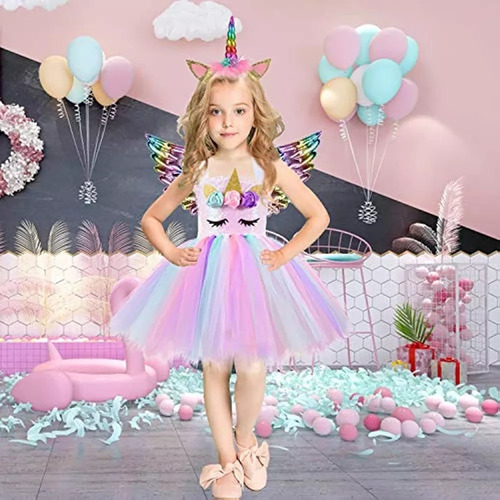 Lz E Disfraz De Unicornio Para Niñas, Con Luz Led, Regalo