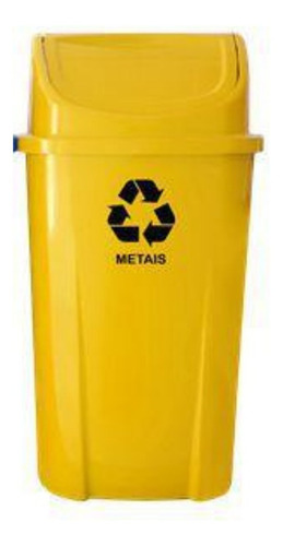 Imagem 3 de 10 de Kit 4 Lixeiras Plasticas Coleta Seletiva 60l Com Adesivo